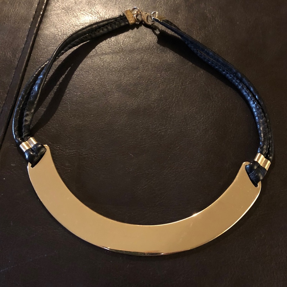 Gold and black choker necklace